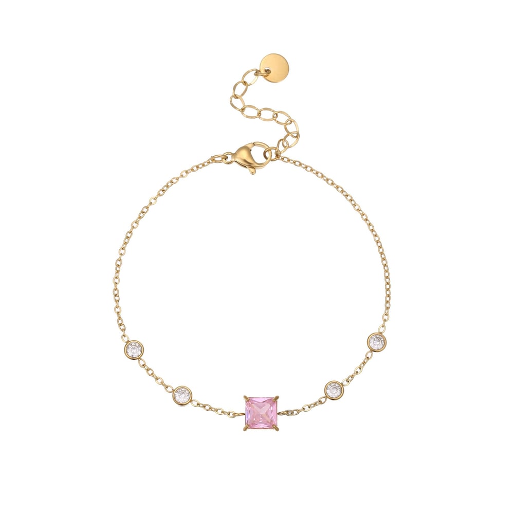 1 Piece Simple Rectangle Stainless Steel  Zircon Women's Chain Bracelets Picture4