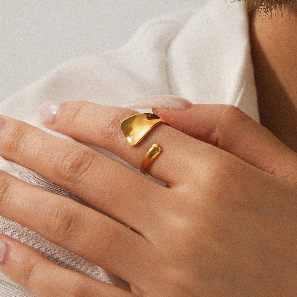 1 Piece Simple  Daily Irregular Shape Stainless Steel Statement Rings h5Picture5