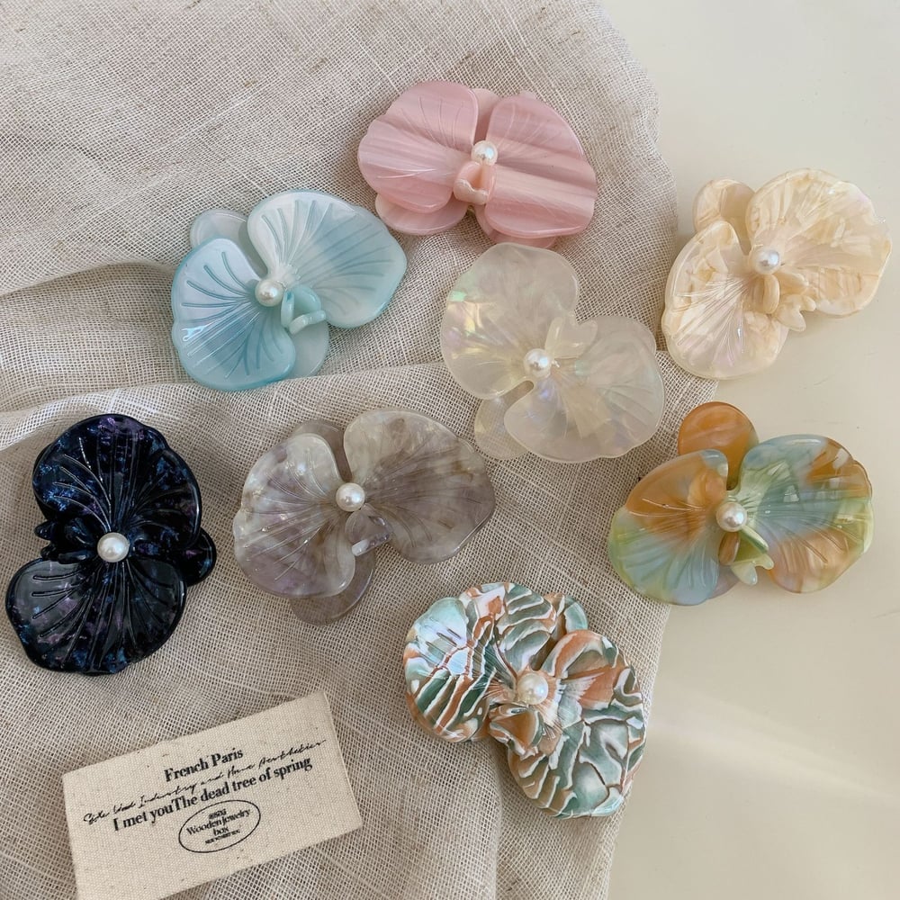 1 Pair Simple Series Daily Flower Acetate Women's Hair Claws h5Picture3