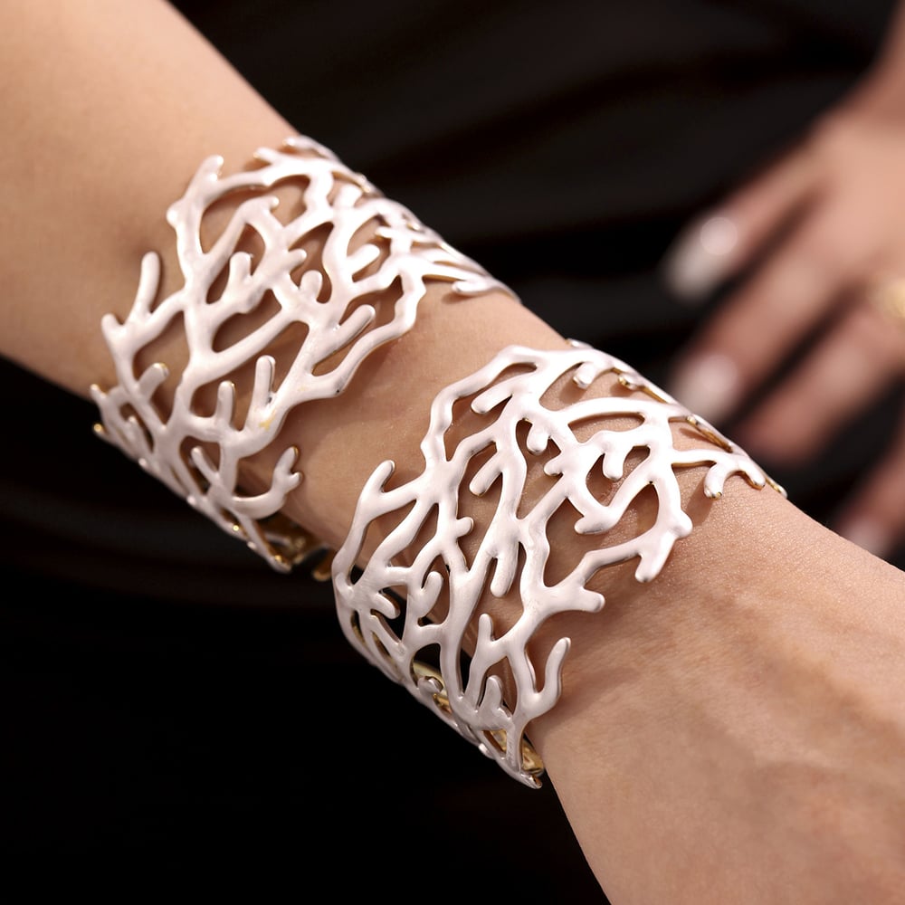 1 Piece Classic Coral Stainless Steel Gold Color Women's Bangles h5Picture2