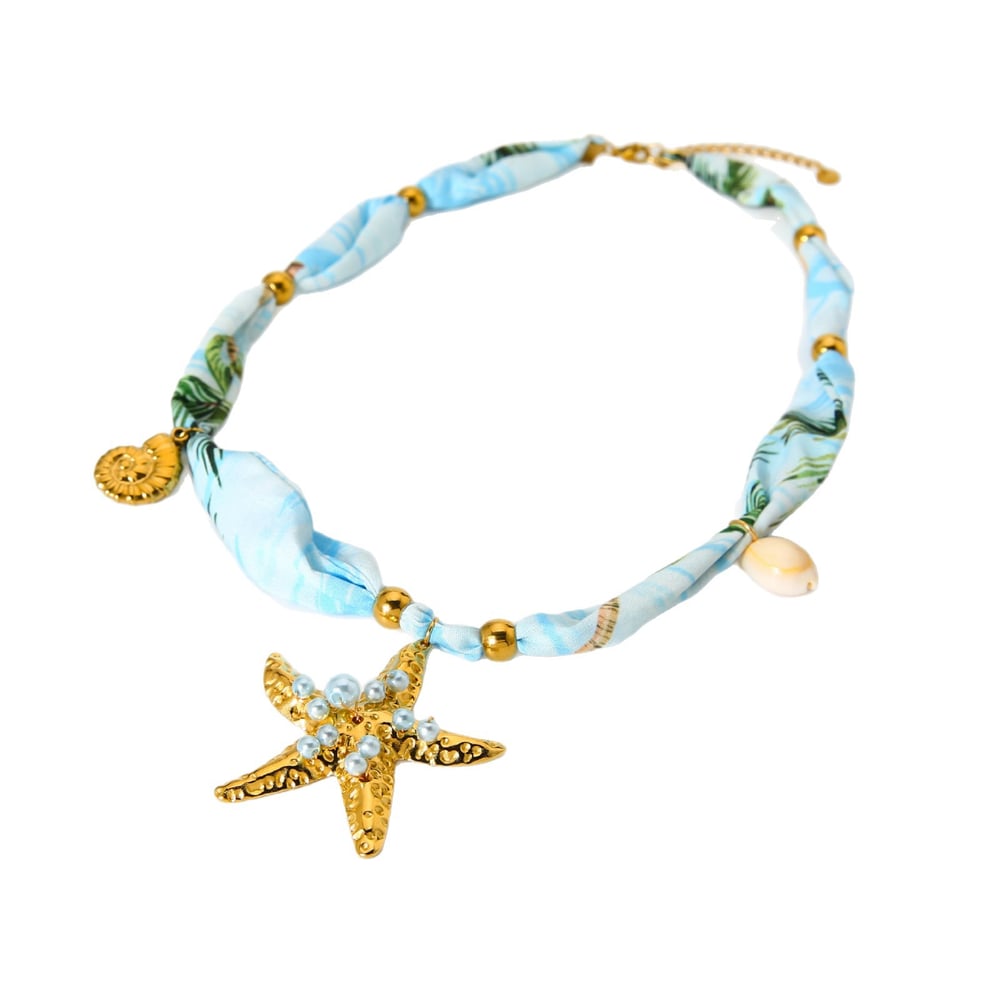 1 Pair Romantic Handmade Silk Scarf - Inspired Stainless Steel Pendant Women's Necklace Picture5