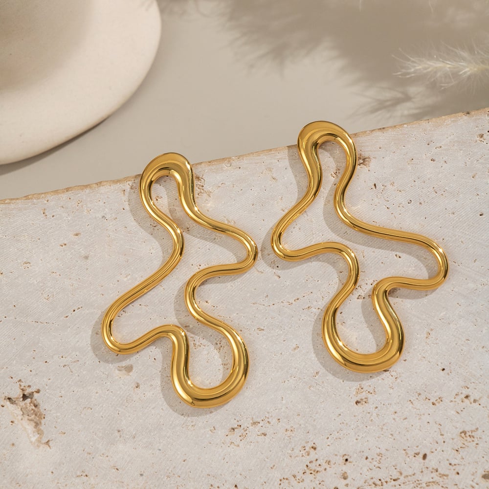 1 Pair  Casual Irregular Shape Stainless Steel  Women's Stud Earrings Picture2