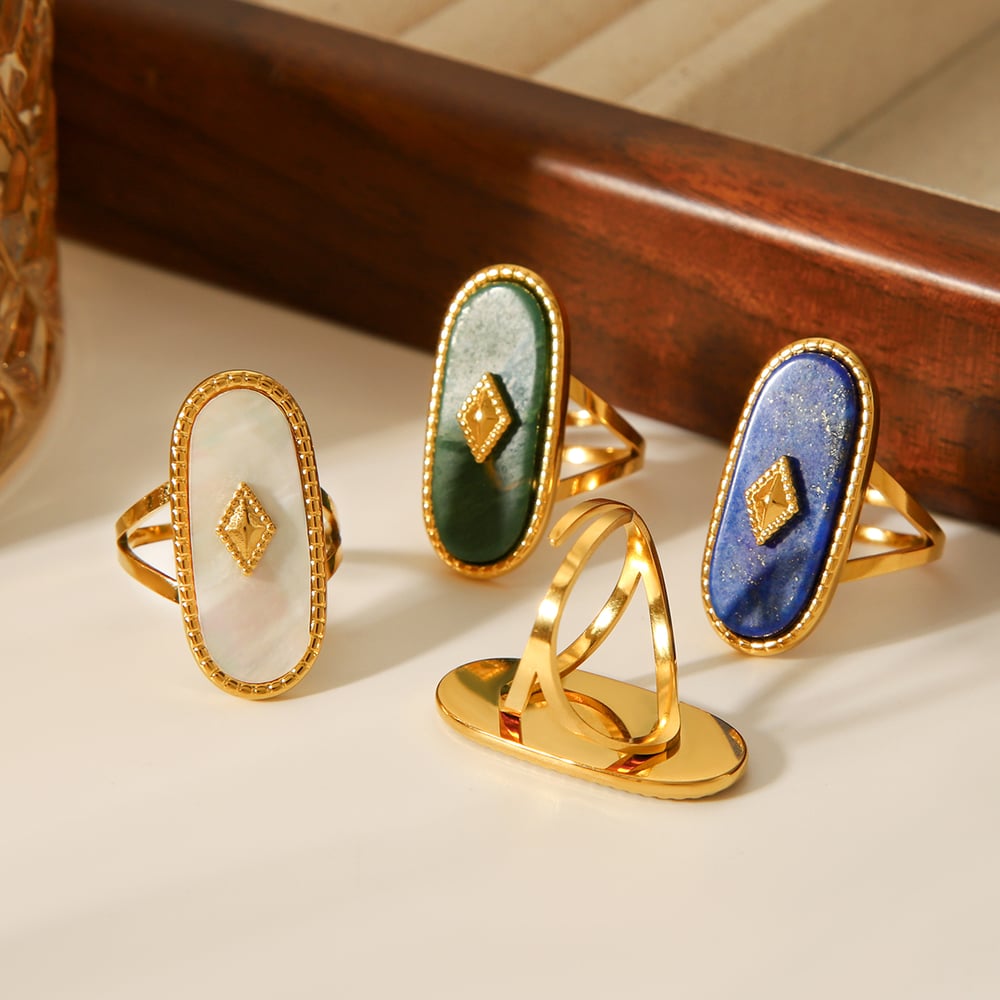 1 Piece Simple Series Daily Irregular Shape Stainless Steel Shell Statement Rings Picture7