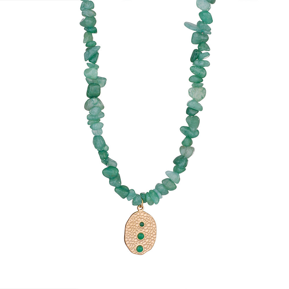 1 Piece Ethnic Series Elegant Beads Gold Color Women's Beaded Necklaces