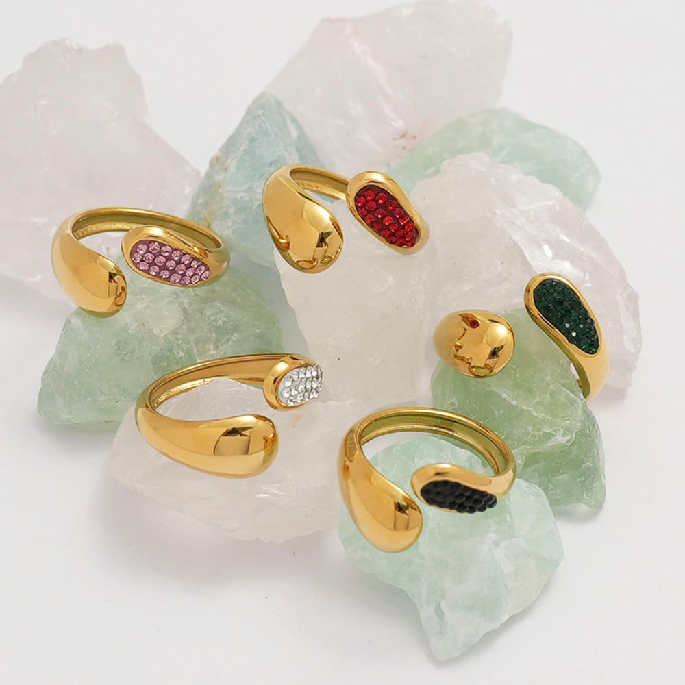 1 Piece Simple Series Simple Droplet Stainless Steel Statement Rings h5Picture4