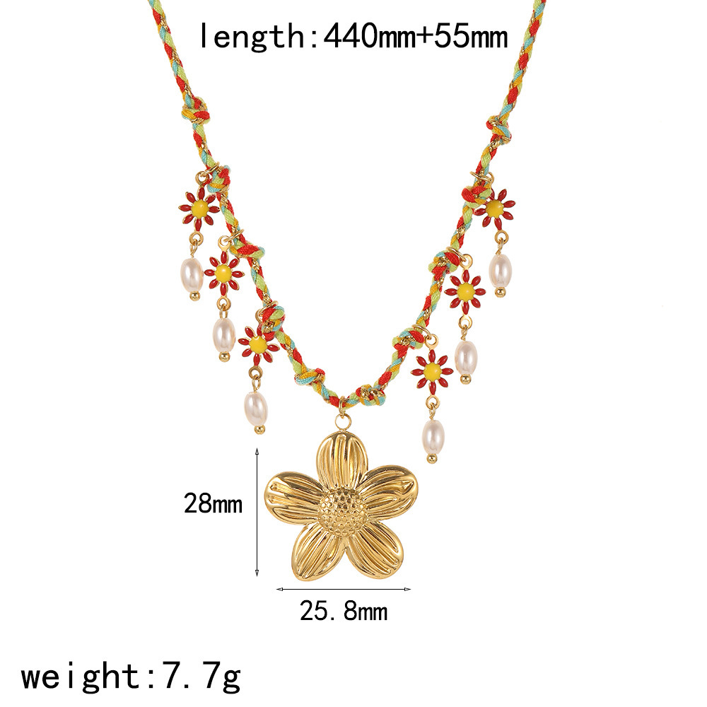 1 Piece Oceanic Stainless Steel Gold Color Pendant Necklace 