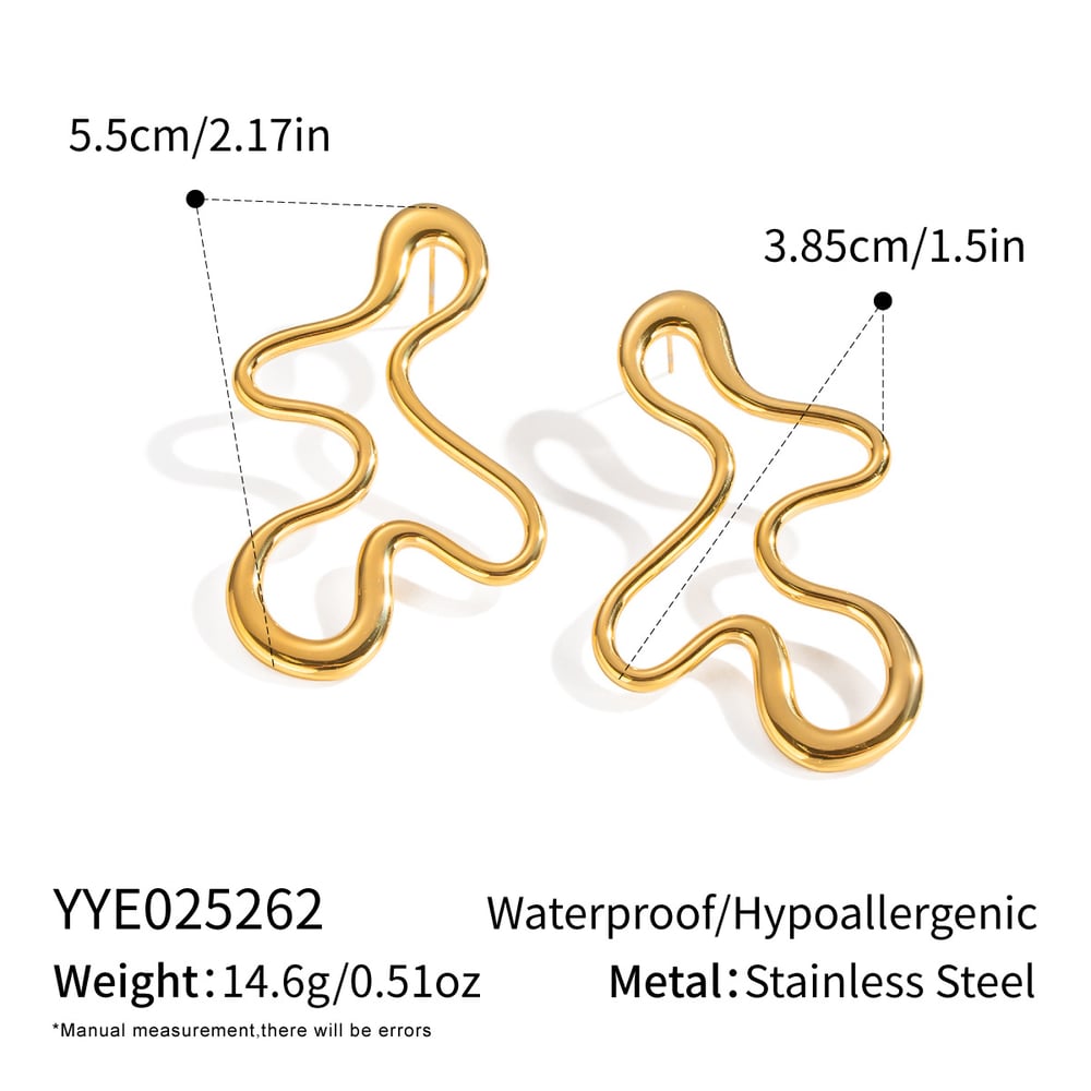 1 Pair  Casual Irregular Shape Stainless Steel  Women's Stud Earrings 