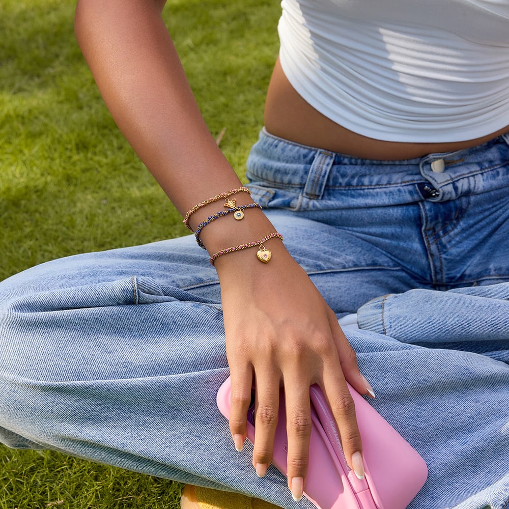 1 Piece Retro Heart Stainless Steel Gold Color Women's Charm Bracelets h5Picture5