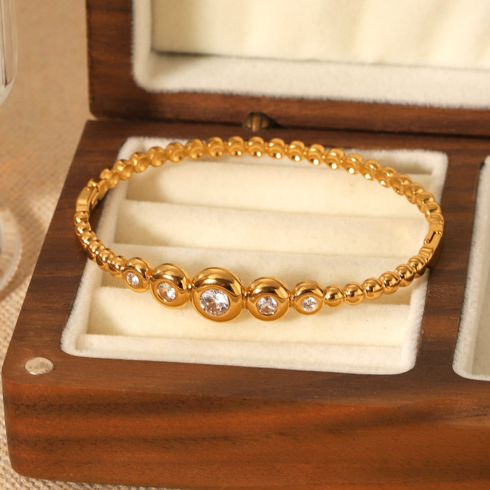 1 Pair Simple Series Daily Geometric Stainless Steel  Women's Bangles Picture3