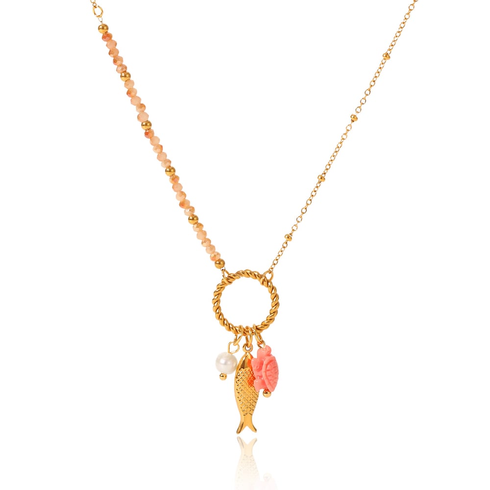 1 Pair Simple  Daily Turtle Stainless Steel  Gold Color Women's Pendant Necklaces 