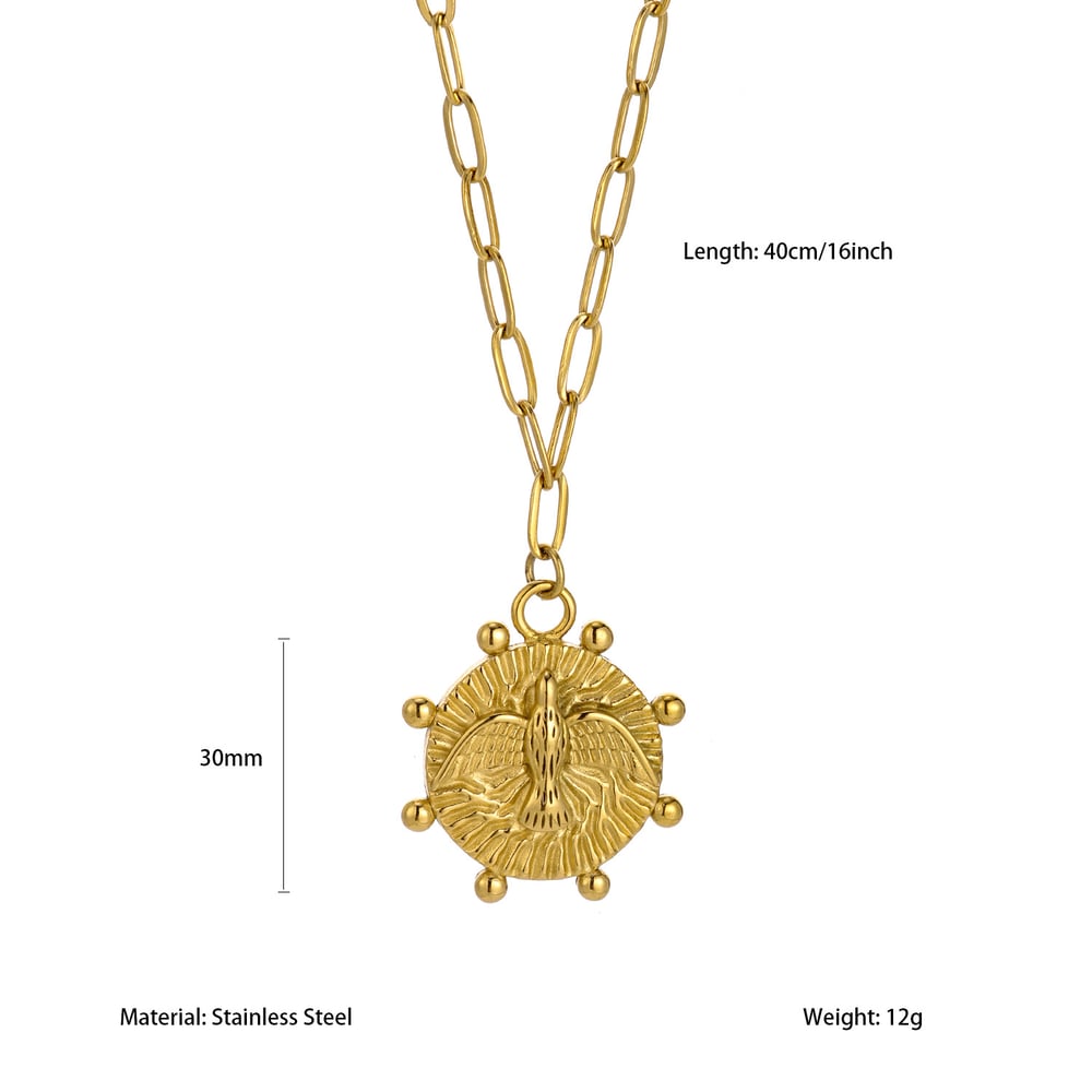 1 Piece Romantic Flower Stainless Steel Gold Color Women's Pendant Necklaces 