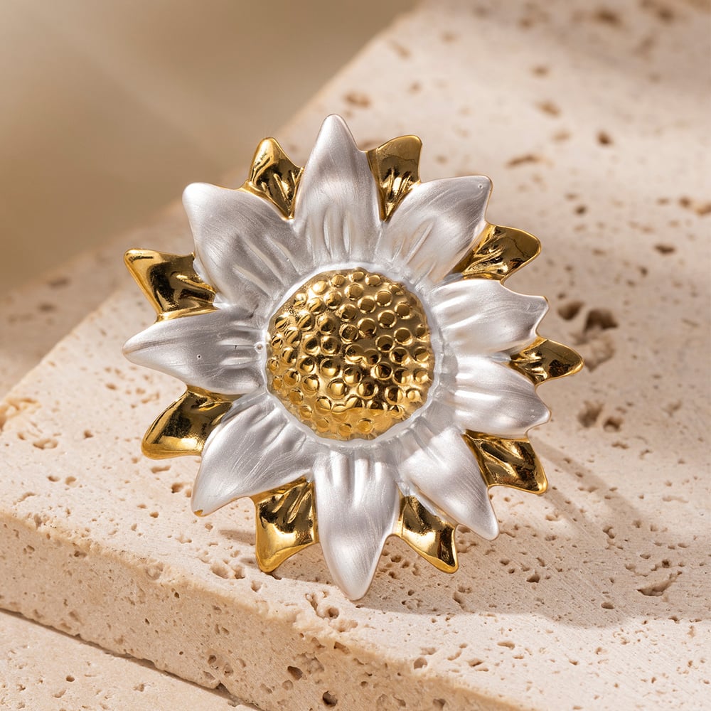 Sunflower Stainless Steel Earrings Set Picture3