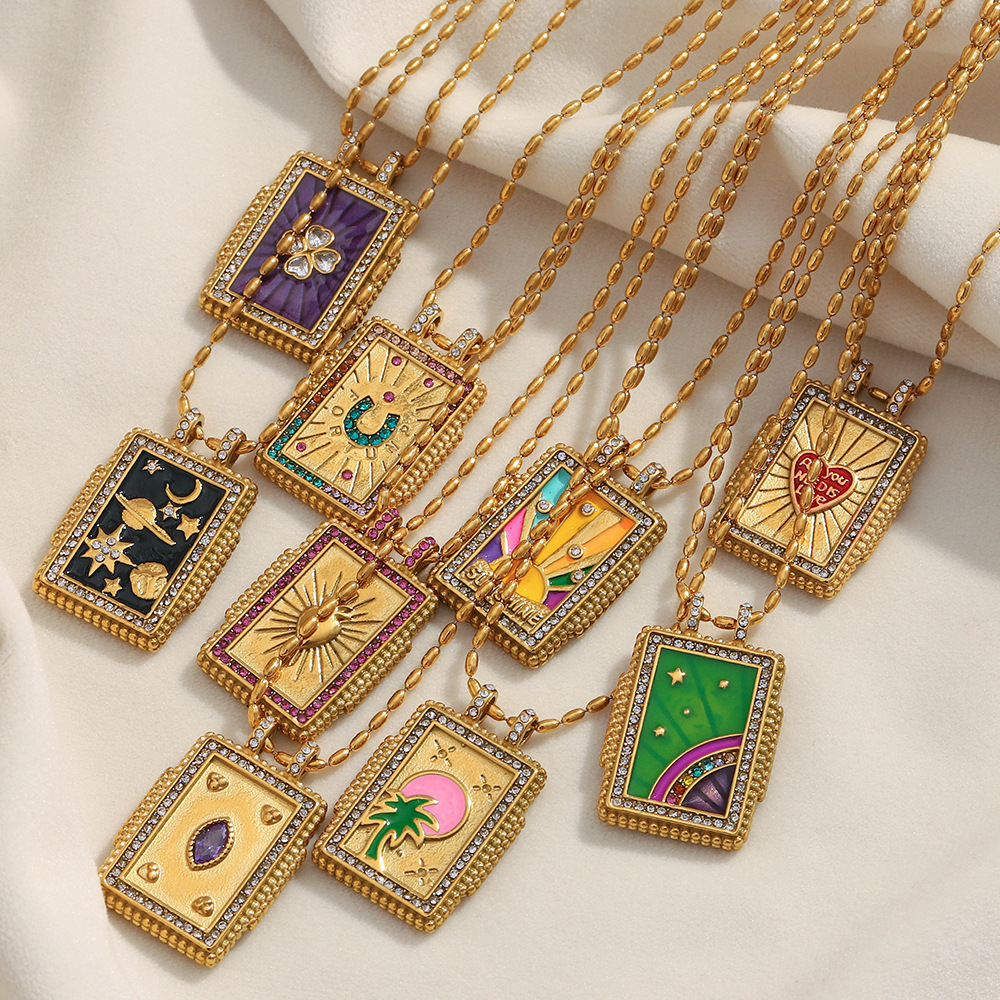 1 Piece Delicate Series Classic Tarot Stainless Steel Gold Color Women's Pendant Necklaces Picture4
