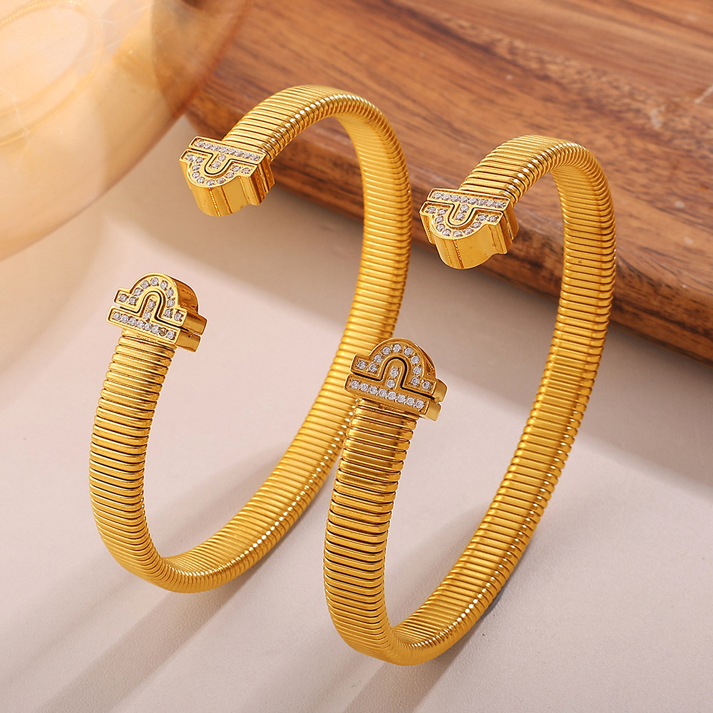 1 Piece Stainless Steel Gold Color Cuff Bangle h5Picture4