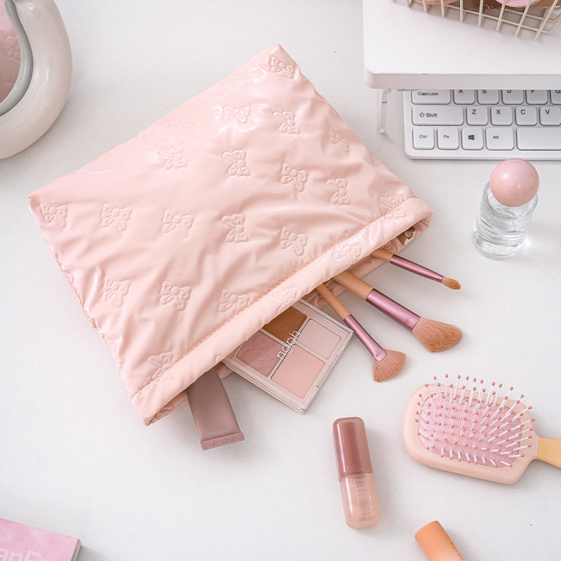 1 Pair Simple Series Casual Solid Color Bowknot Women's Makeup Bags Picture2