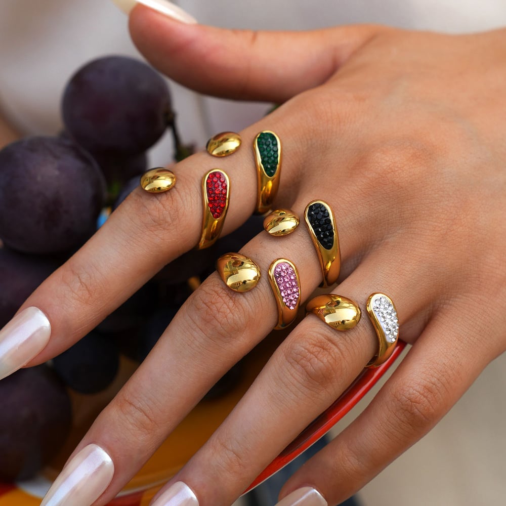 1 Piece Simple Series Simple Droplet Stainless Steel Statement Rings h5Picture6