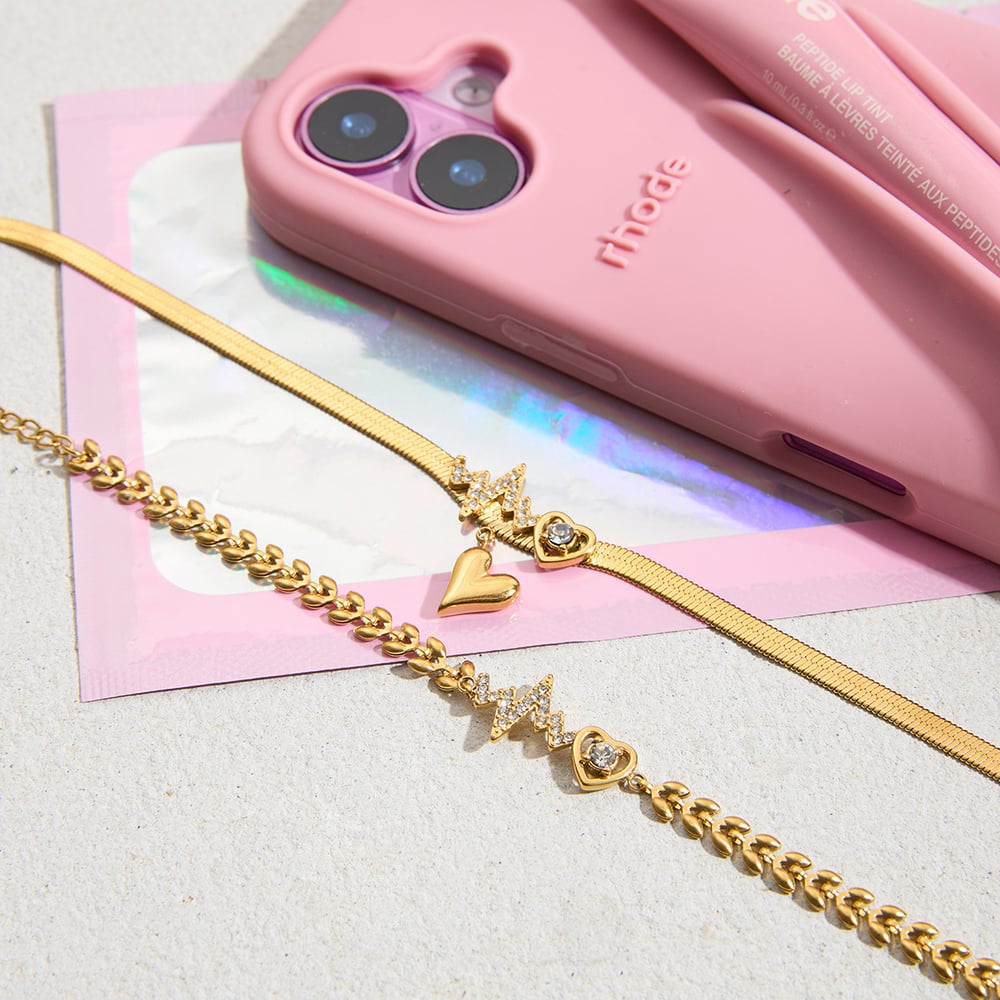 1 Piece Sweet Heart Stainless Steel Gold Color Women's Jewelry Sets h5Picture7