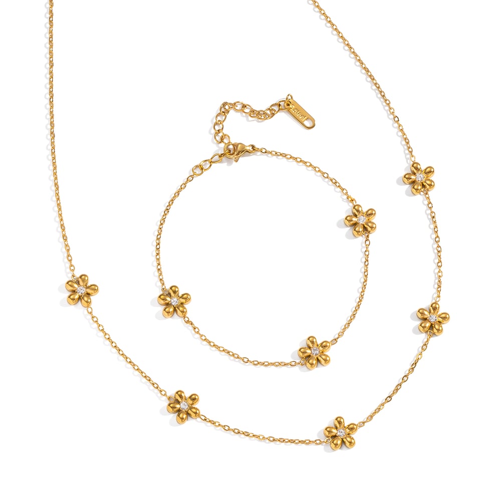 1 Stück Simple Series Daily Flower Edelstahl Damen Kettenhalsketten Bild4