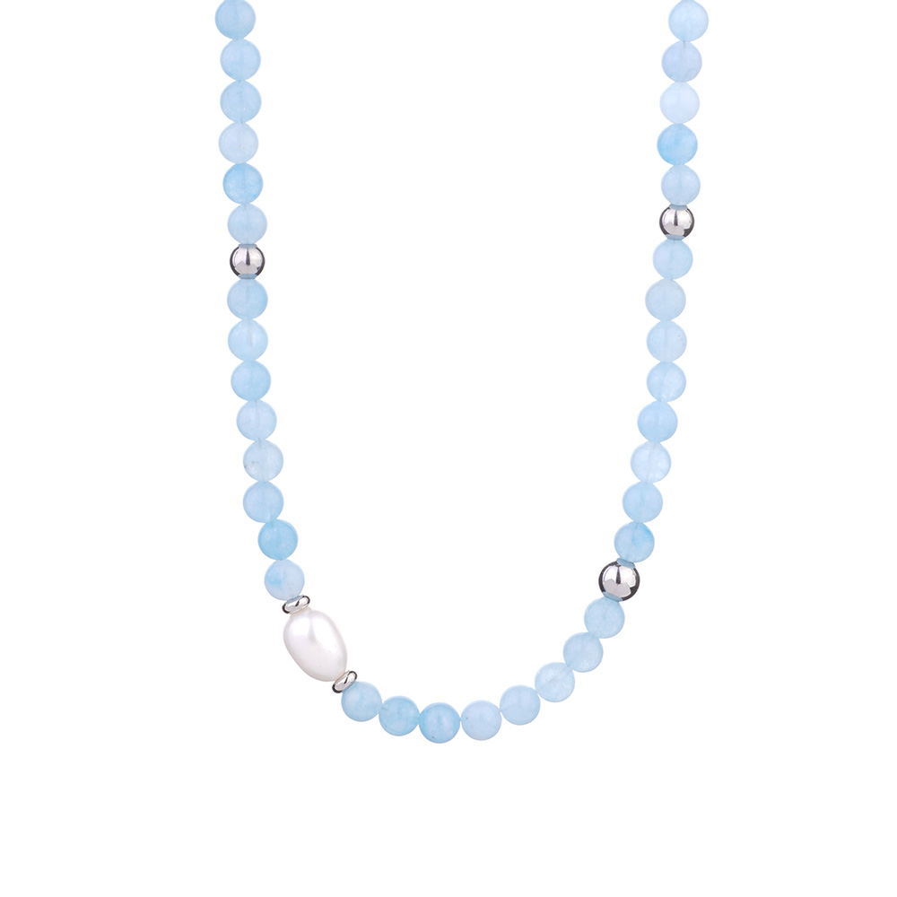 1 Piece Vacation Style Blue Flower Natural Stones Women's Pendant Necklaces