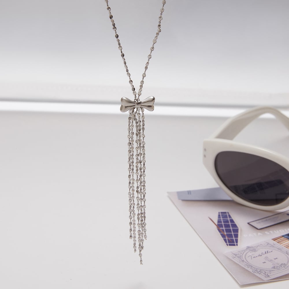 1 Piece Daily Bow Knot Stainless Steel Women's Pendant Necklaces Picture4
