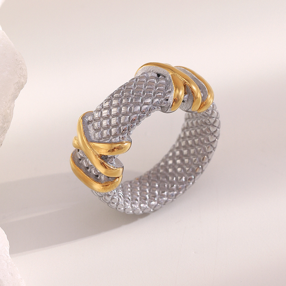 1 Piece Luxurious Series Casual Mixed Color Stainless Steel Statement Rings Picture3
