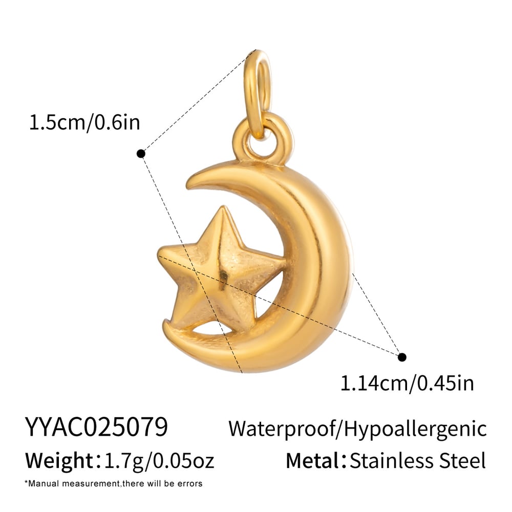 1 Piece Oceanic Stainless Steel Gold Color DIY Pendant
