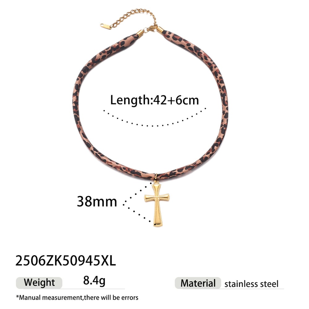 1 Piece Leopard Print Stainless Steel Gold Color Pendant Necklace