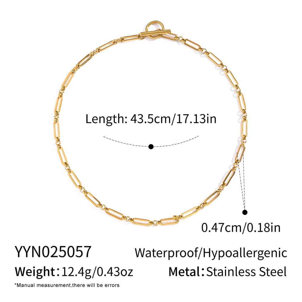 1 Piece Stainless Steel Gold Color Chain Necklace 