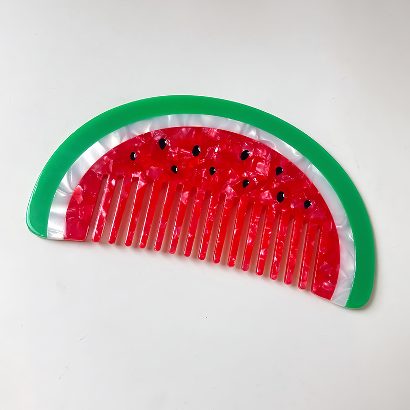1 Piece Watermelon Cellulose Acetate Sheet Women's Combs
