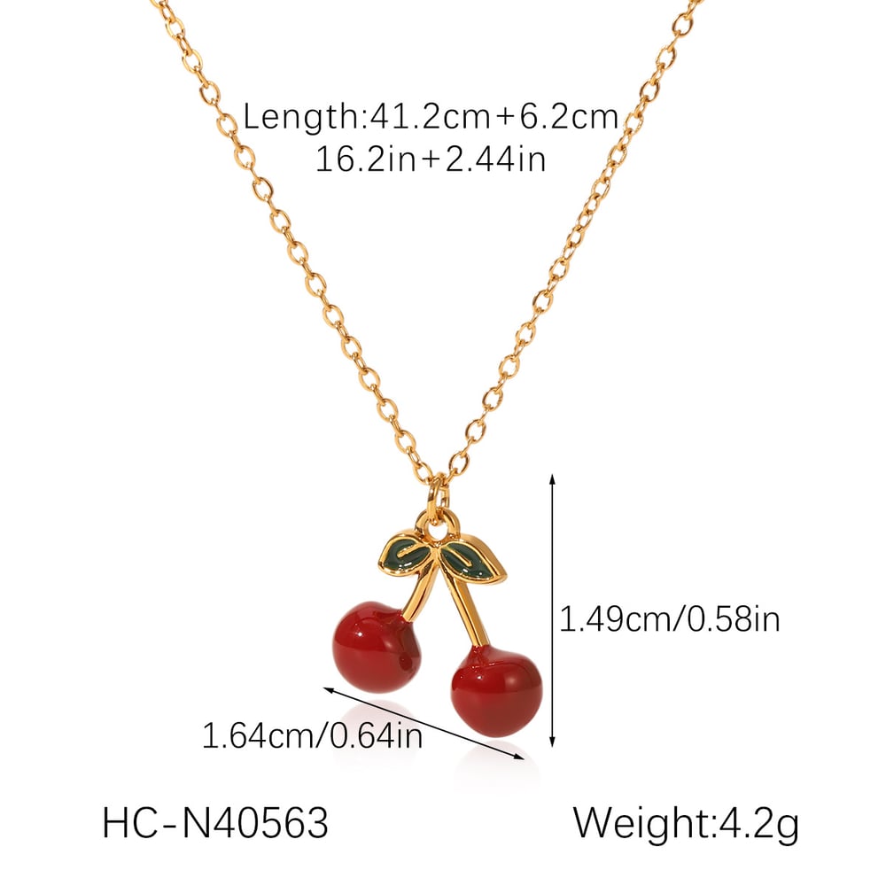 1 Pair Simple Series Daily Plant Stainless Steel Women's Pendant Necklaces h5Picture2