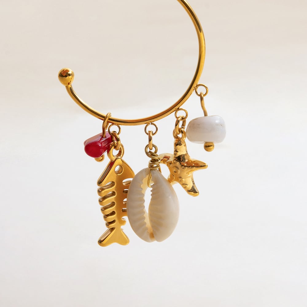 1 Pair Oceanic Natural Shell Stainless Steel Gold Color Women's Drop Earrings Picture12