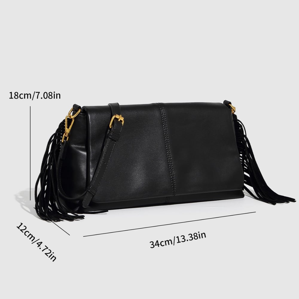 1 Piece Simple Series Elegant Tassel PU Women's Shoulder Bags