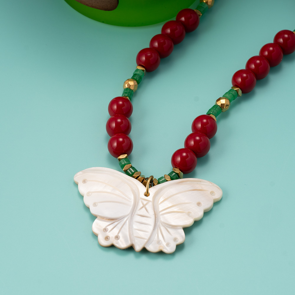 1 Piece Gorgeous Butterfly Natural Stones Women's Beaded Necklaces h5Picture5