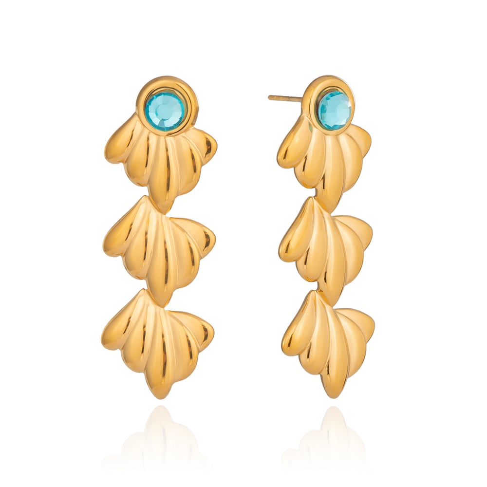 1 Pair Shell Stainless Steel Gold Color Dangle Earrings Picture6