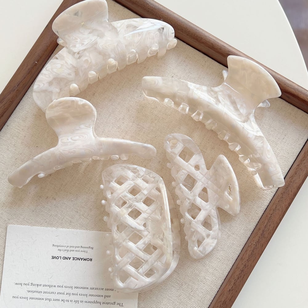 1 Pair Daily Mixed Color Acetate Women's Hair Claws h5Picture4