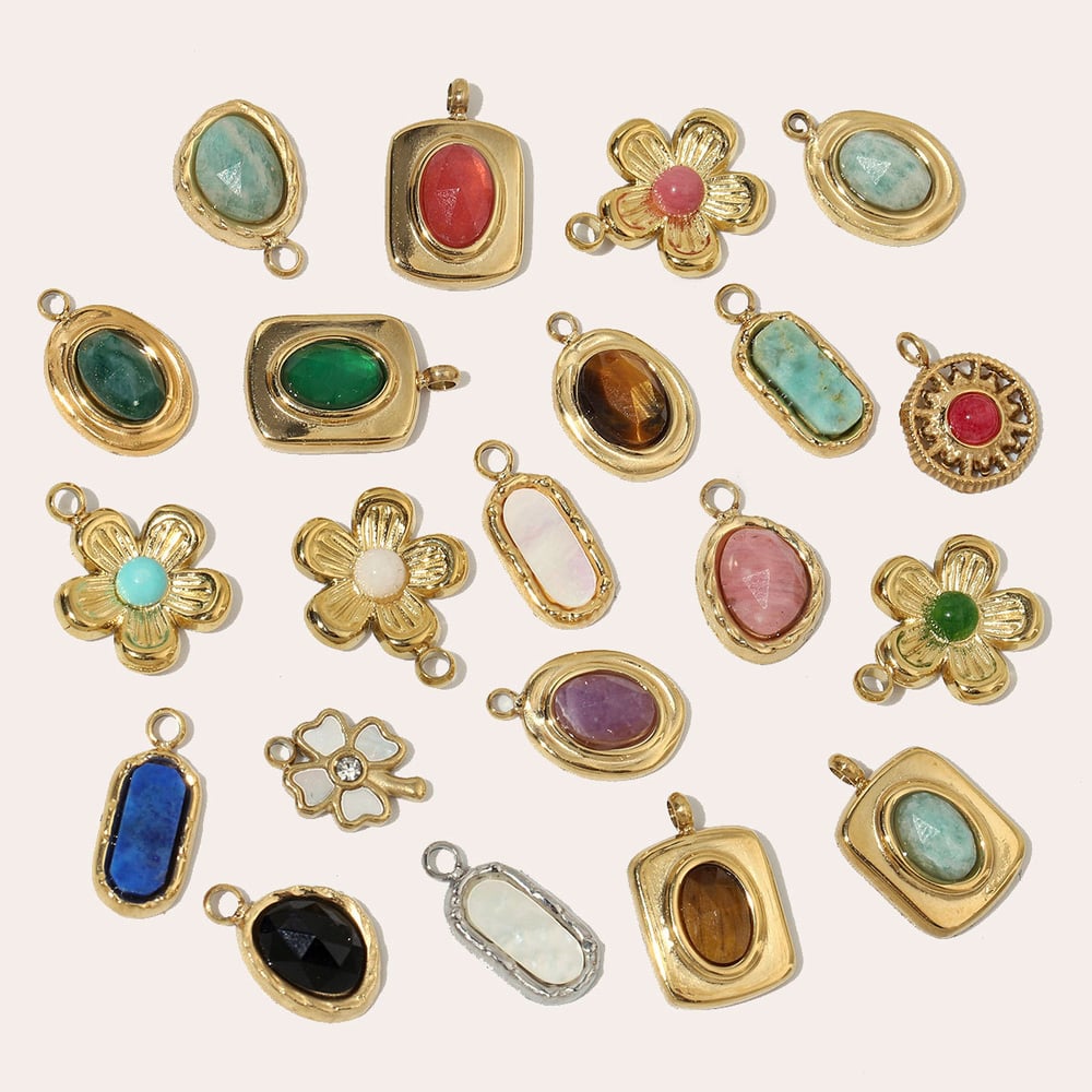 1 Piece Classic Series Rectangle Natural Stones Women's Pendants h5Picture5
