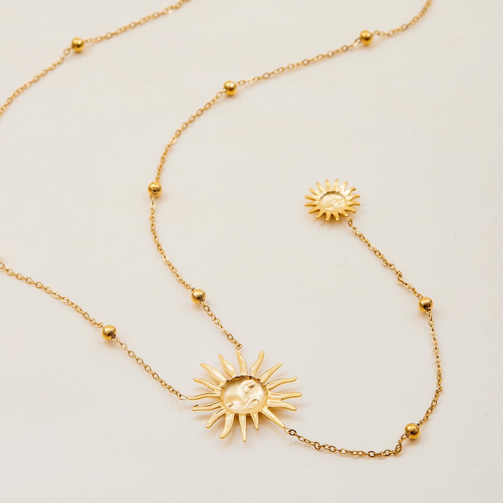 1 Piece Sexy Sun Long-chain Stainless Steel Gold Color Women's Pendant Necklaces Picture7