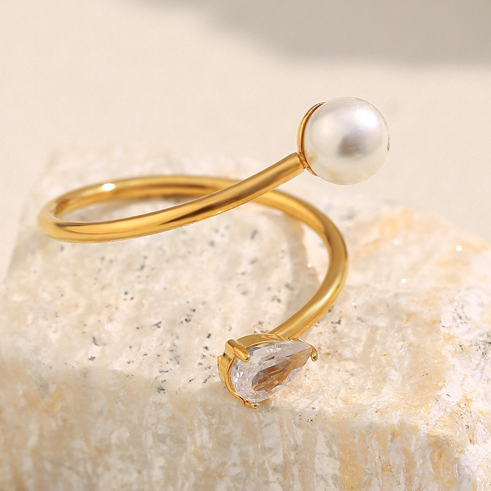 1 Piece Elegant Twist Stainless Steel Gold Color Minimalist Rings h5Picture4