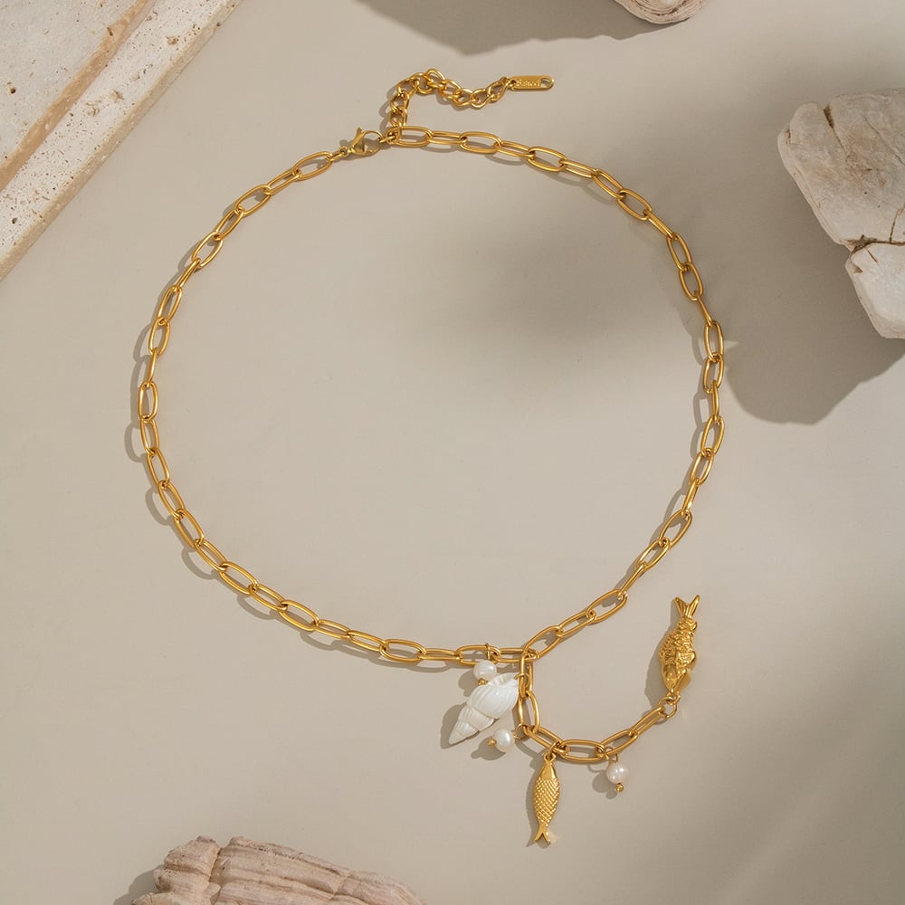 1 pezzo di collana con ciondolo in acciaio inossidabile a forma di tartaruga naturale di lusso da donna Immagine4