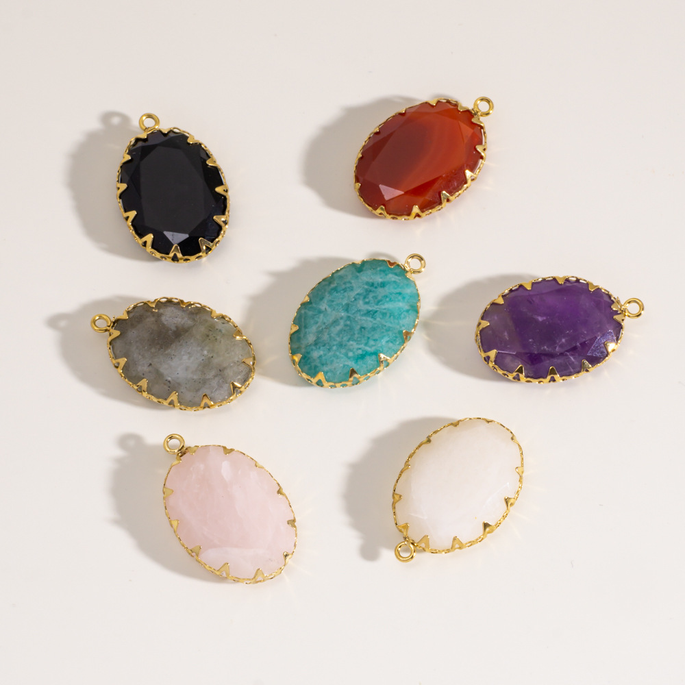 1 Adet Romantik Basit Düzensiz Şekilli Doğal Taşlı Kadın Kolye Ucu h5Resim3