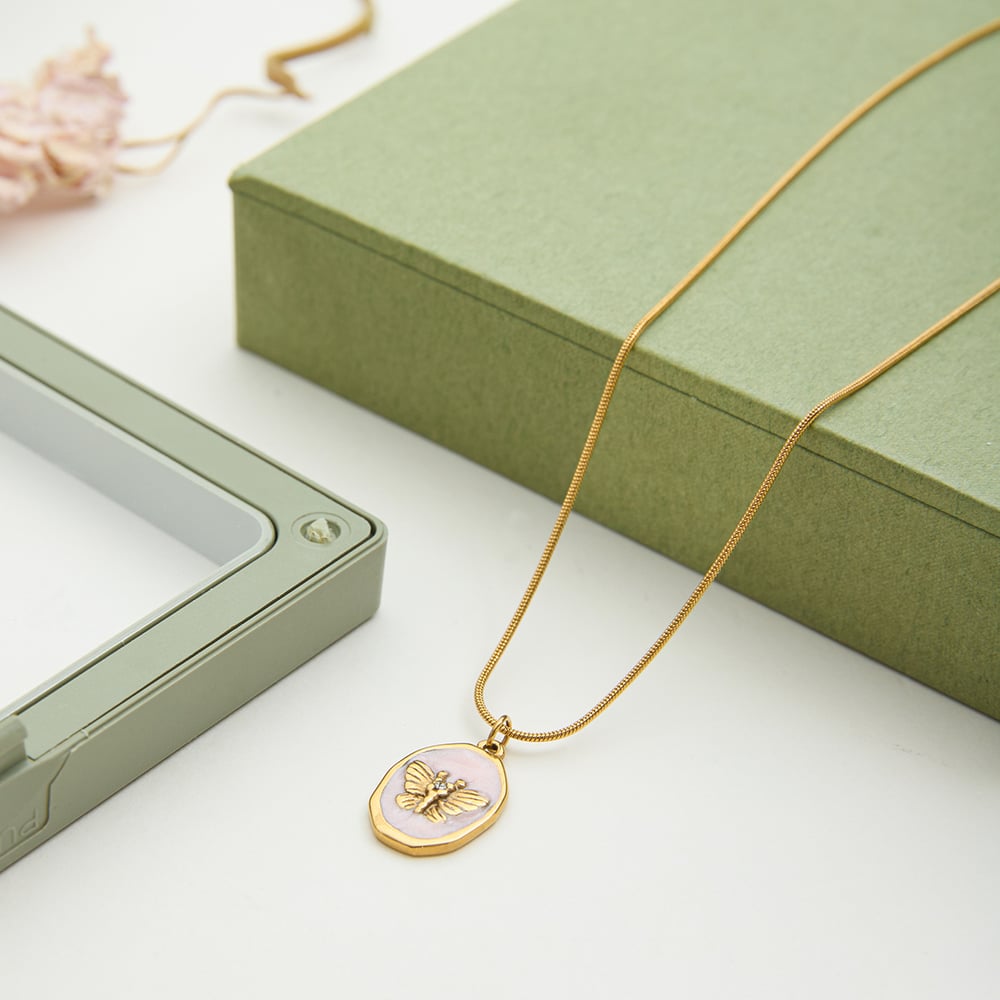 1 Piece Cute Butterfly Stainless Steel Gold Color Women's Pendant Necklaces Picture9