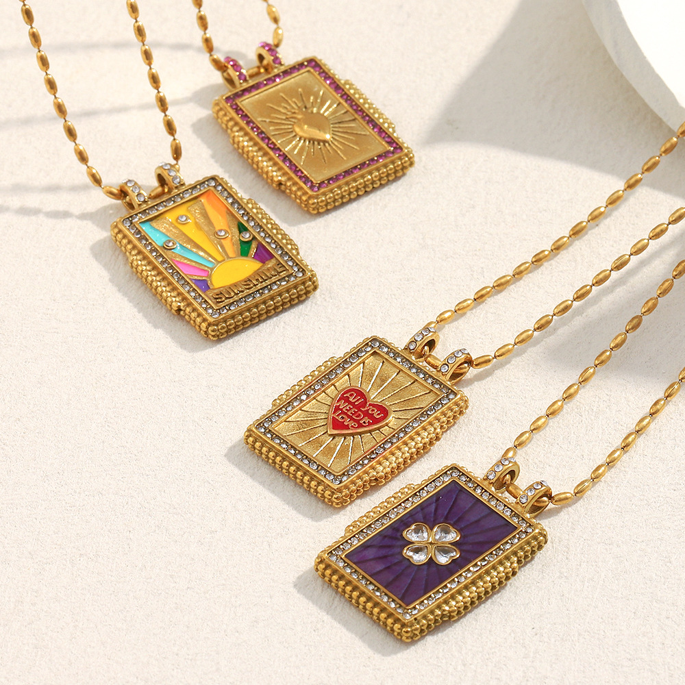 1 Piece Delicate Series Classic Tarot Stainless Steel Gold Color Women's Pendant Necklaces Picture5