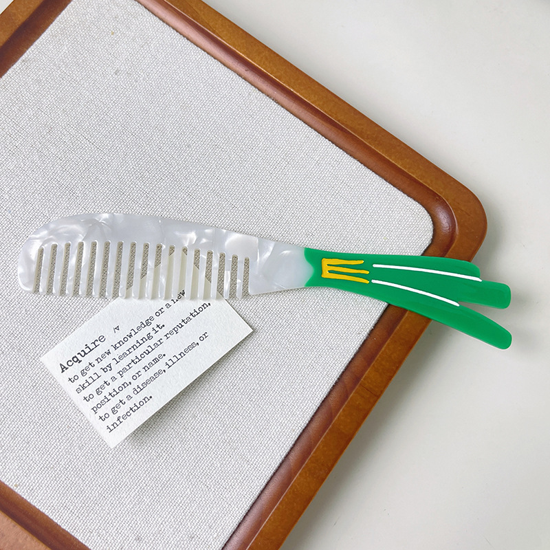 1 Piece Tulip Shape Cellulose Acetate Sheet Women's Combs h5Picture3