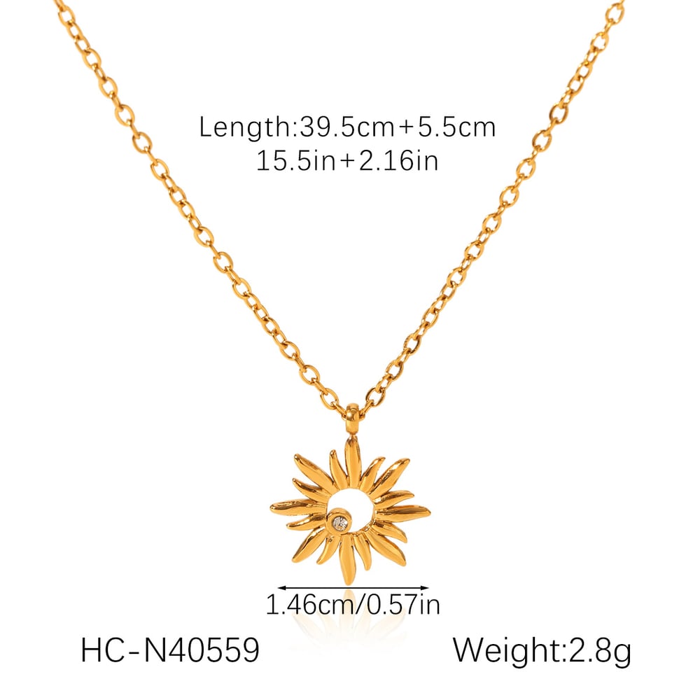 1 Stück Simple Series Daily Flower Edelstahl Damen Halsketten Sets h5Bild2