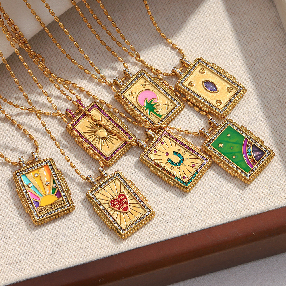 1 Piece Delicate Series Classic Tarot Stainless Steel Gold Color Women's Pendant Necklaces Picture6