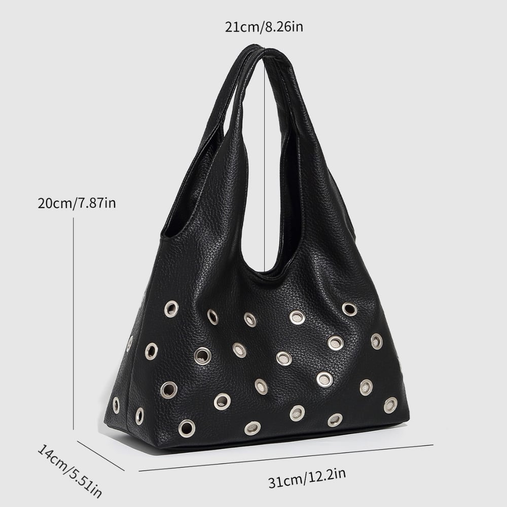 1 PieceLight Luxury Solid-color Rivet with Large Capacity Women’s Shoulder Bags