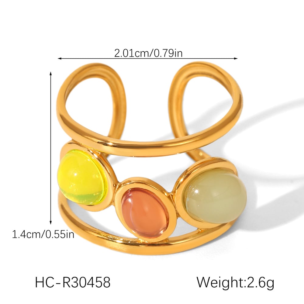 1 Piece Simple Daily Irregular Shape Stainless Steel  Natural Stone Women's Bangles