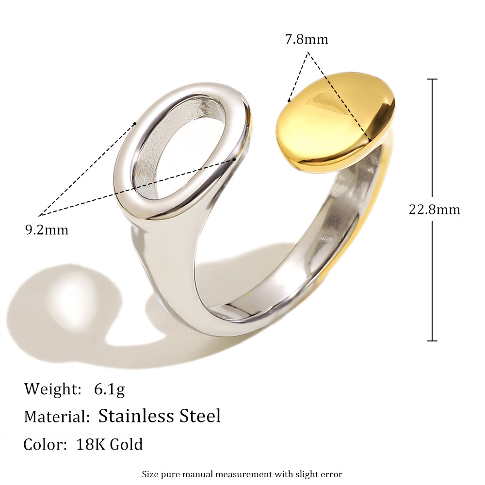 1 Piece Simple Series Casual Mixed Color Stainless Steel Statement Rings Picture2