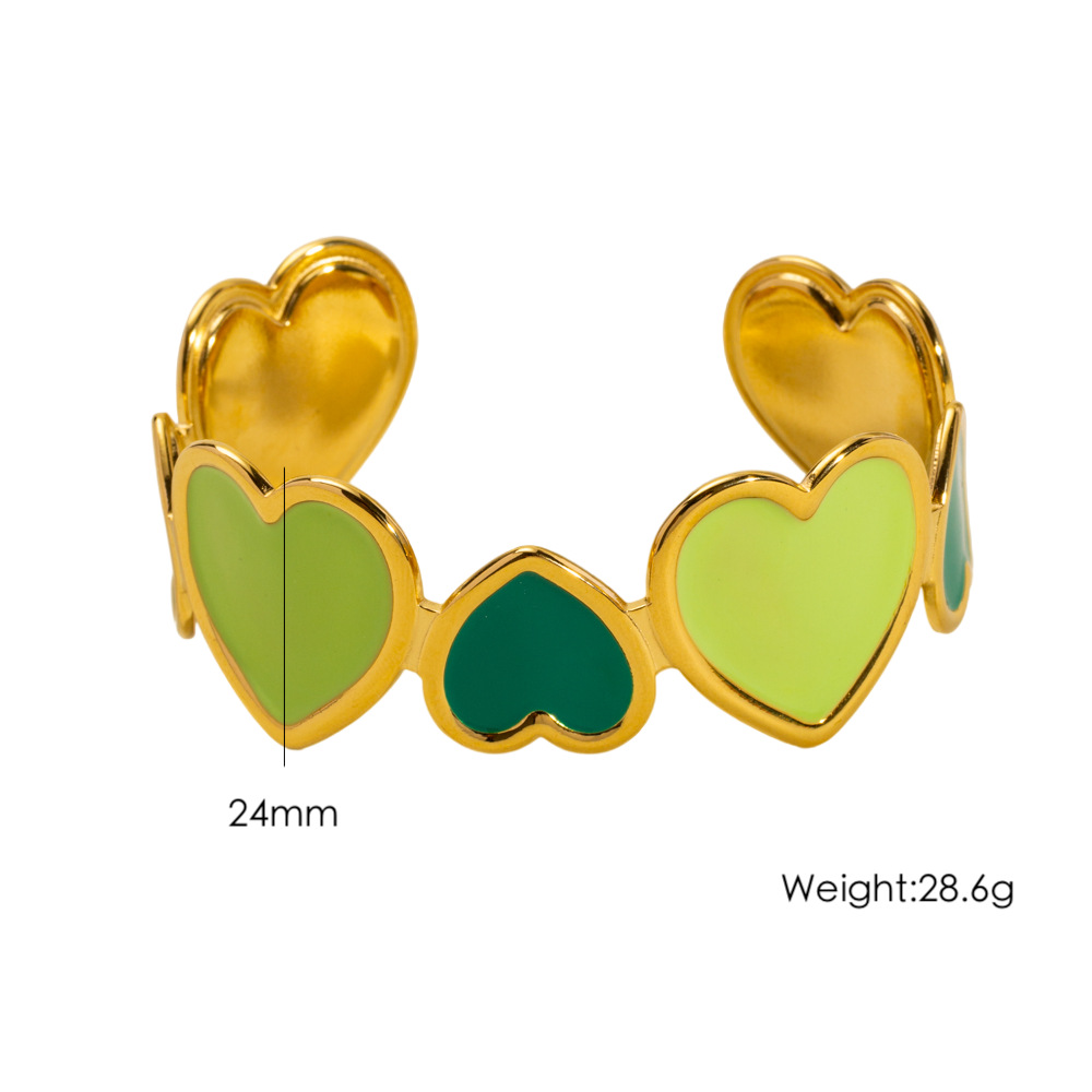 Simple Daily Stainless Steel Women's Bracelet with Heart Shape