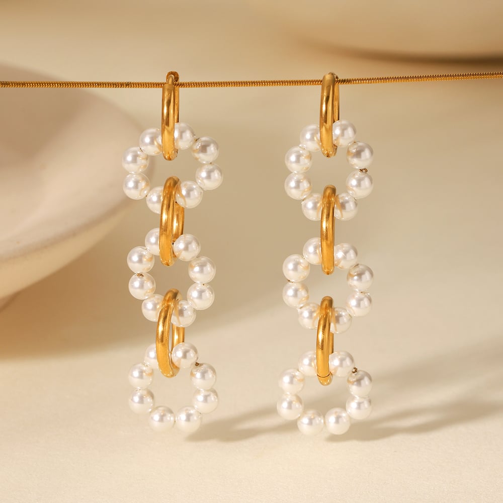 1 Pair Simple Series Daily Circle Stainless Steel  Women's Hoop Earrings Picture3